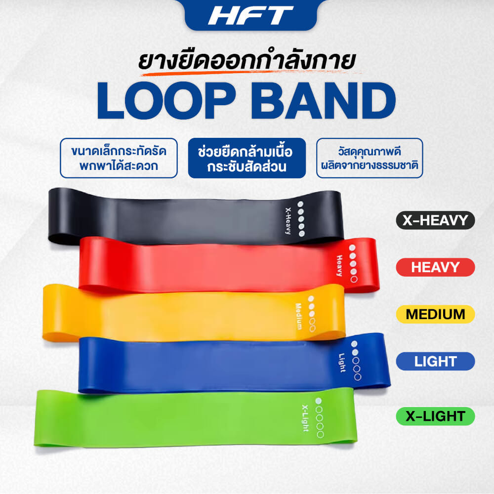 เซ็ตยางยืดออกกำลังกาย HOMEFITTOOLS MINI LOOP BAND 5 ชิ้น
